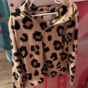 The Children's Place Tan and Black Leopard Print Jacket